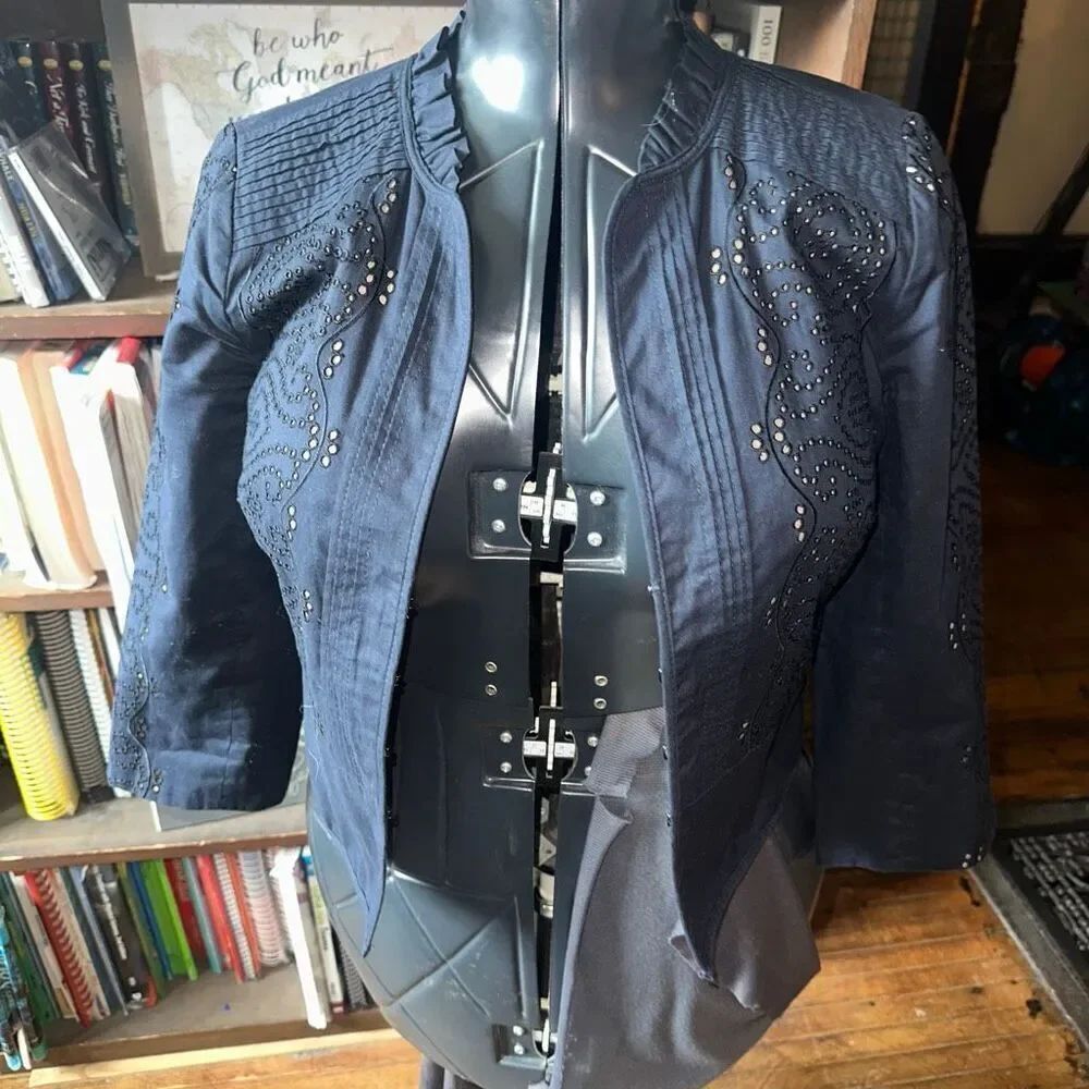 Loft 4P romantic eyelet business casual regency blazer